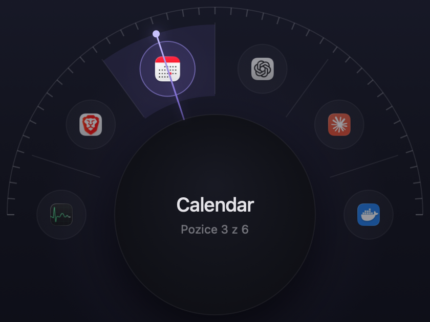 The dialer at rest with six apps